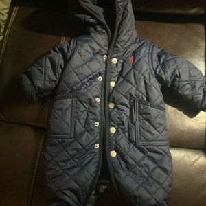 Blue polo snow suit